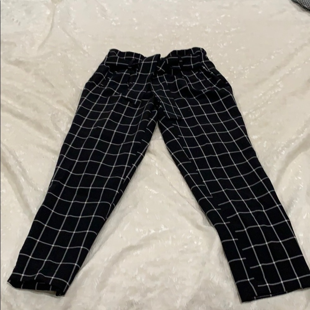 Black with white stripes pants